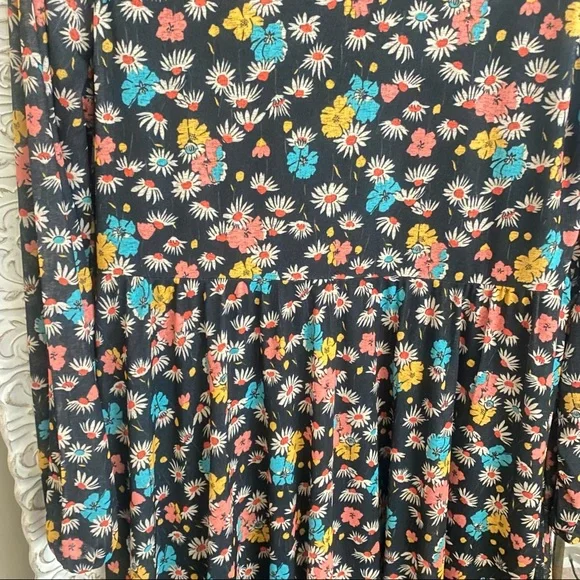 NWT Nasty Gal Floral Print Maxi Mid Smock Long Sleeves Women Cool Vibes Dress - Picture 6 of 9